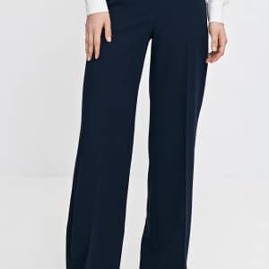 Spodnie wide leg z gumą w pasie SD113 Navy - Nife