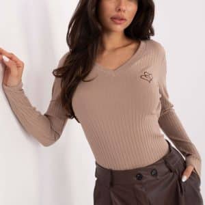 Bluzka Model RV-BZ-A1055.29P Dark Beige - Rue Paris