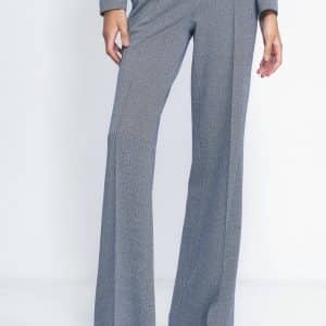 Spodnie wide leg w granatową jodełkę SD82 Navy - Nife