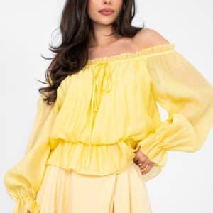 Bluzka Model MI-BZ-27846.12 Light Yellow - Rue Paris