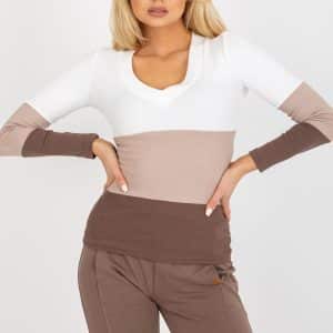 Bluzka Model RV-BZ-8431.31X White/Brown - Rue Paris
