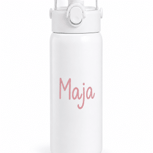 Schul-Trinkflasche Modell Fresh mit Namen – weiß