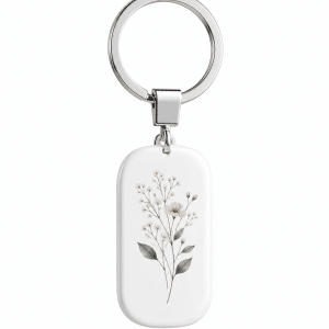 Fashion-Schlüsselanhänger Mini mit UV-Druck - weiß