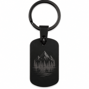 Schlüsselanhänger Fashion-Modell Mini mit UV-Druck – schwarz