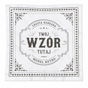 Chusta bandana model Retro z własnym wzorem - biały
