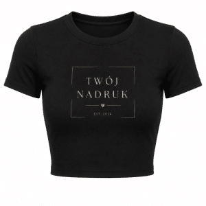 Crop top de mujer modelo Luna con estampado personalizado - negro