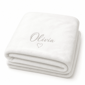 Manta modelo Warm con estampado personalizado - blanca