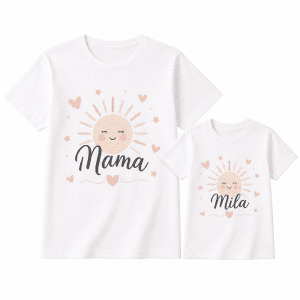Camisetas mamá e hija modelo Family con estampado - blanco