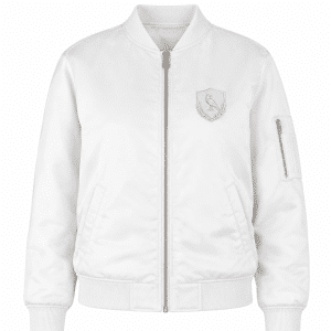 Bomberjacke Modell Raven mit gesticktem Aufnäher – weiß