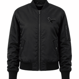 Bomberjacke Modell Raven mit gesticktem Aufnäher – Schwarz