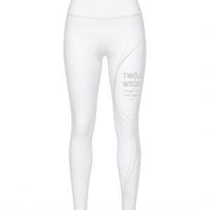 Legginsy sportowe model Flexa z własnym wzorem - biały