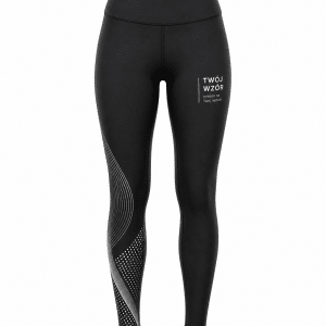 Legginsy sportowe model Flexa z własnym wzorem - czarny