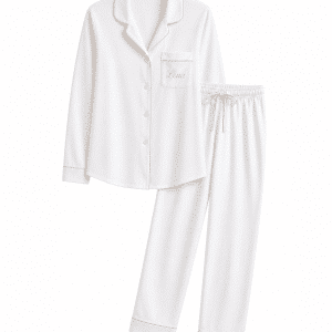 Pijama de mujer modelo Dream con bordado personalizado - blanco