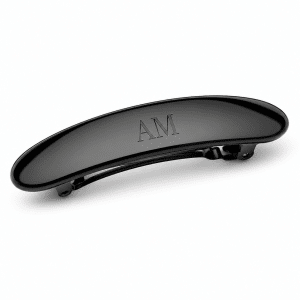 Pinza para el pelo modelo Shine con grabado - negro