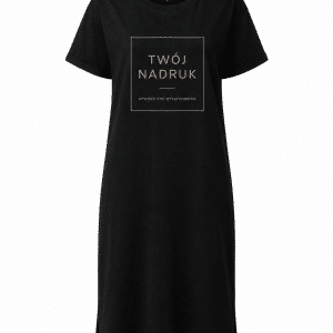 Vestido camiseta modelo Isla con estampado - negro