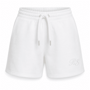 Shorts de chándal de mujer modelo Rio con bordado - blanco