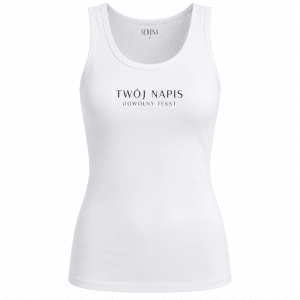 Damen-Tanktop Modell Serena mit eigenem Aufdruck - Weiß