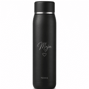 Terra Thermoskanne mit personalisierter Gravur – schwarz
