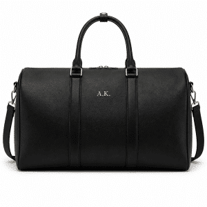 Weekender-Tasche Modell Voyage mit Monogramm - schwarz