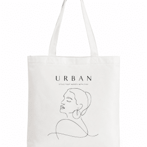 Shopper-Tasche Modell Urban mit personalisierter Grafik – weiß