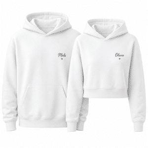 Conjunto de sudaderas para parejas modelo Duo con personalización - blanco