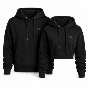 Pack de sudaderas para parejas modelo Duo con personalización - negro