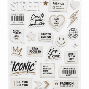 Sticker-Set Modell Street mit Fashion-Motiven - weiß