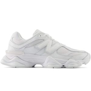 New Balance 9060 Triple White – Baskets blanches en cuir avec ABZORB et SBS U9060NRJ
