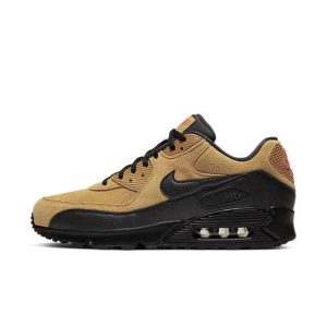 Nike Air Max 90 Wheat Black – Baskets marron en daim avec amorti Max Air visible AJ1285-700