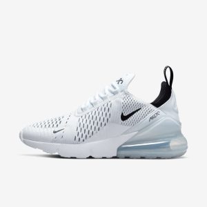 Nike Air Max 270 White Black – Baskets unisex blanches en mesh AH6789-100