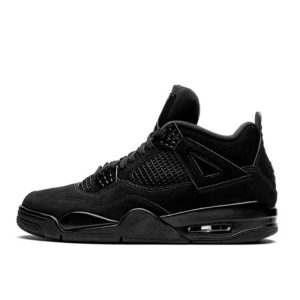 Air Jordan 4 Retro Black Cat – Baskets noires en nubuck avec amorti Air CU1110-010