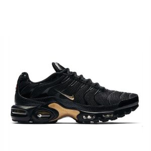 Nike Air Max Plus TN Black Metallic Gold – Baskets homme noires et dorées en mesh DC4118-001