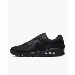 Nike Air Max 90 Triple Black – Baskets noires en cuir et mesh avec Max Air DH8010-001