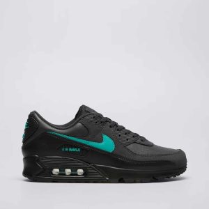 Nike Air Max 90 Dark Smoke Grey Clear Jade – Baskets en cuir et daim avec Max Air IF0670-002